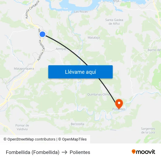 Fombellida (Fombellida) to Polientes map