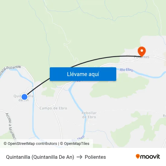 Quintanilla (Quintanilla De An) to Polientes map