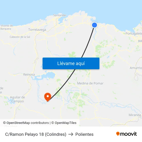 C/Ramon Pelayo 18 (Colindres) to Polientes map