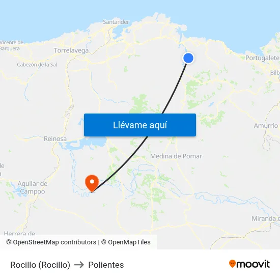 Rocillo (Rocillo) to Polientes map