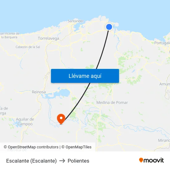 Escalante (Escalante) to Polientes map