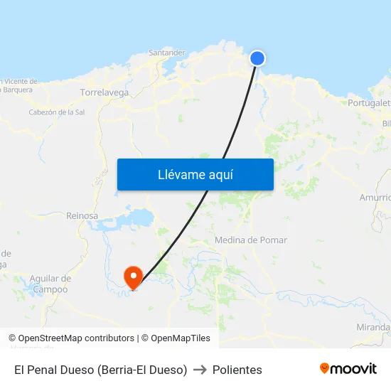 El Penal Dueso (Berria-El Dueso) to Polientes map