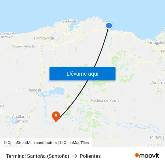 Terminal Santoña (Santoña) to Polientes map