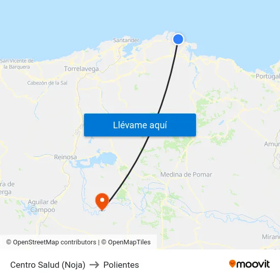 Centro Salud (Noja) to Polientes map