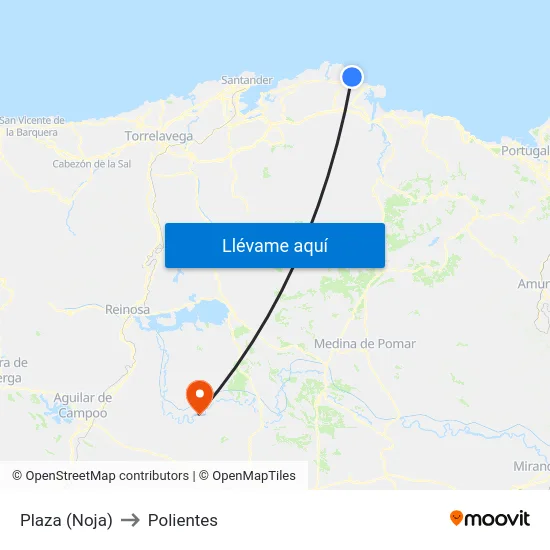Plaza (Noja) to Polientes map