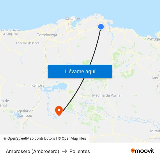 Ambrosero (Ambrosero) to Polientes map