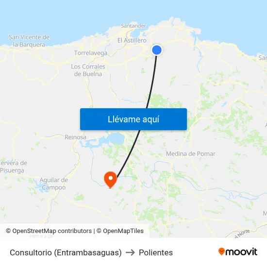 Consultorio (Entrambasaguas) to Polientes map