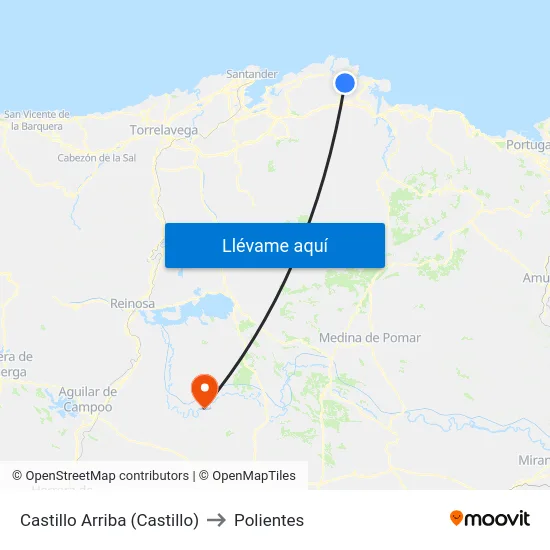 Castillo Arriba (Castillo) to Polientes map