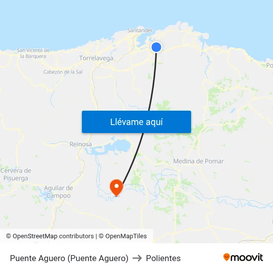 Puente Aguero (Puente Aguero) to Polientes map