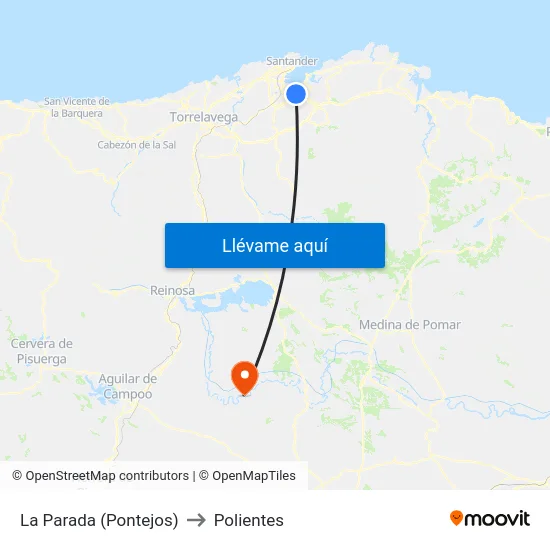 La Parada (Pontejos) to Polientes map