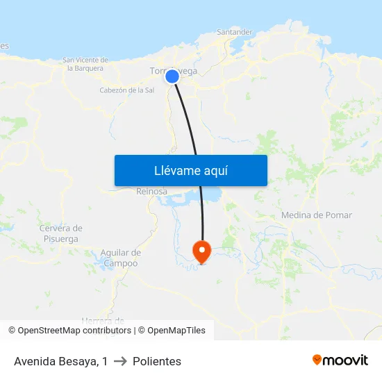 Avenida Besaya, 1 to Polientes map