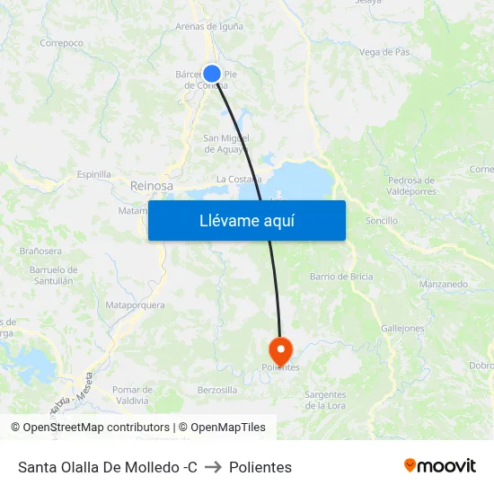 Santa Olalla De Molledo -C to Polientes map