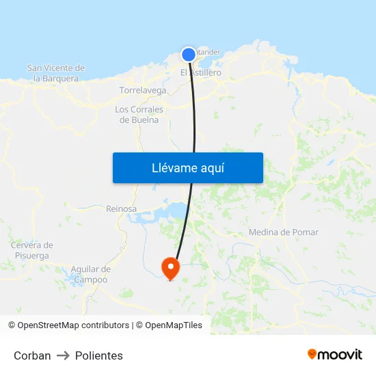 Corban to Polientes map