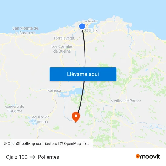Ojaiz.100 to Polientes map