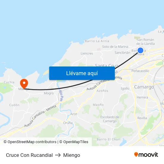 Cruce Con Rucandial to Miengo map