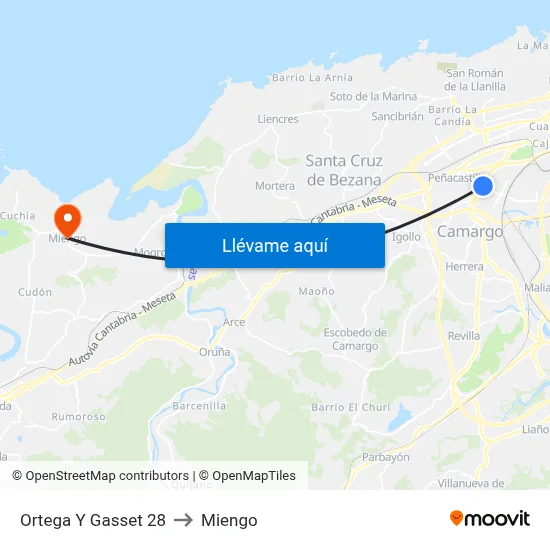 Ortega Y Gasset 28 to Miengo map
