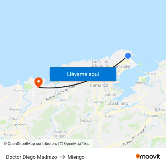 Doctor Diego Madrazo to Miengo map