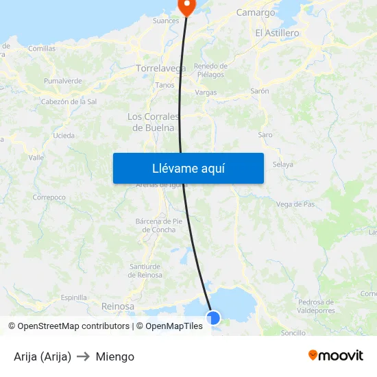 Arija (Arija) to Miengo map