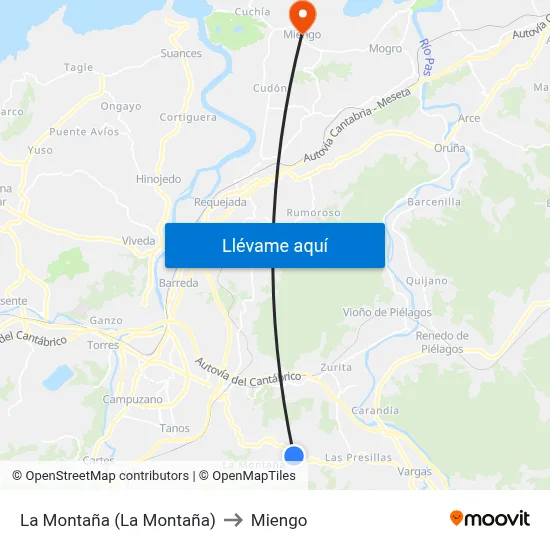La Montaña (La Montaña) to Miengo map
