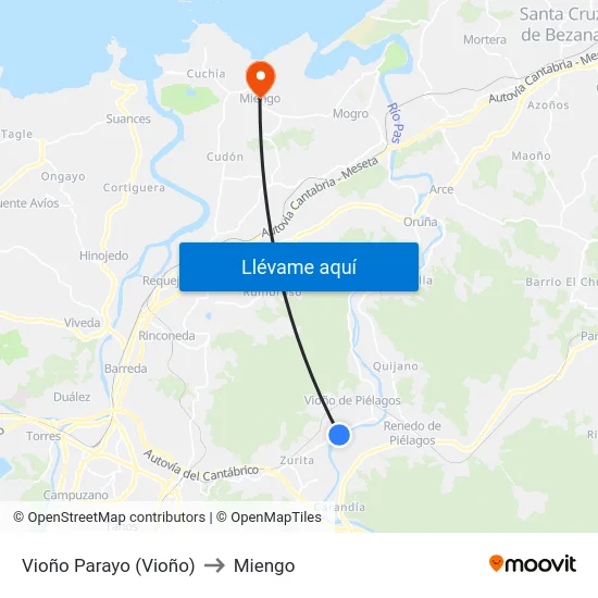 Vioño Parayo (Vioño) to Miengo map