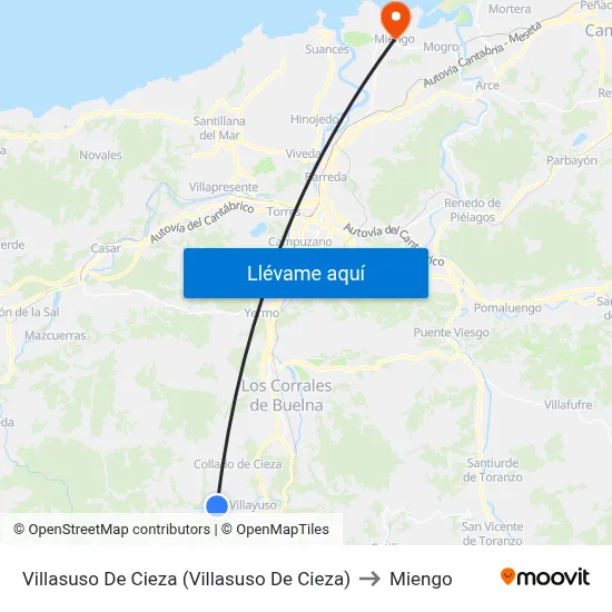 Villasuso De Cieza (Villasuso De Cieza) to Miengo map