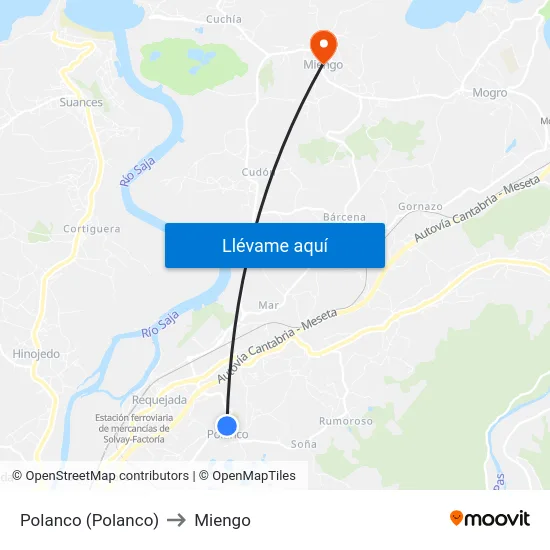 Polanco (Polanco) to Miengo map