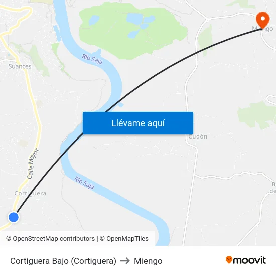 Cortiguera Bajo (Cortiguera) to Miengo map