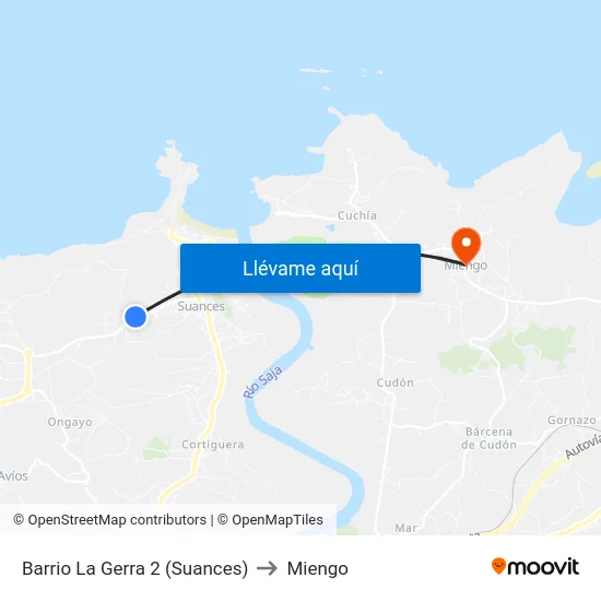 Barrio La Gerra 2 (Suances) to Miengo map