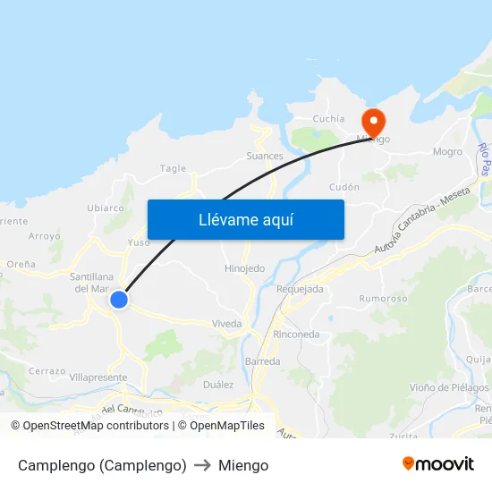 Camplengo (Camplengo) to Miengo map