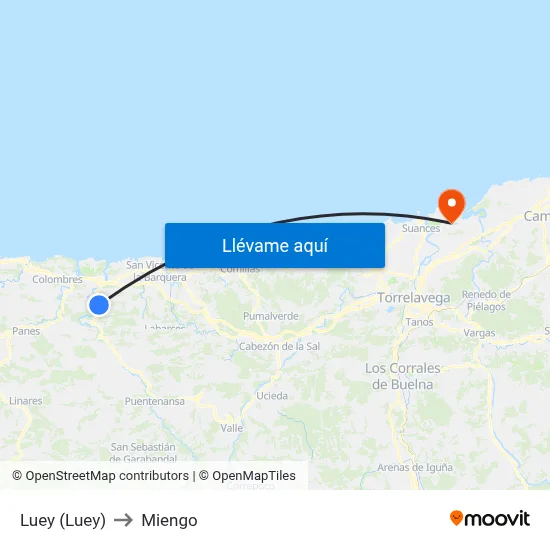 Luey (Luey) to Miengo map