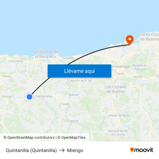 Quintanilla (Quintanilla) to Miengo map