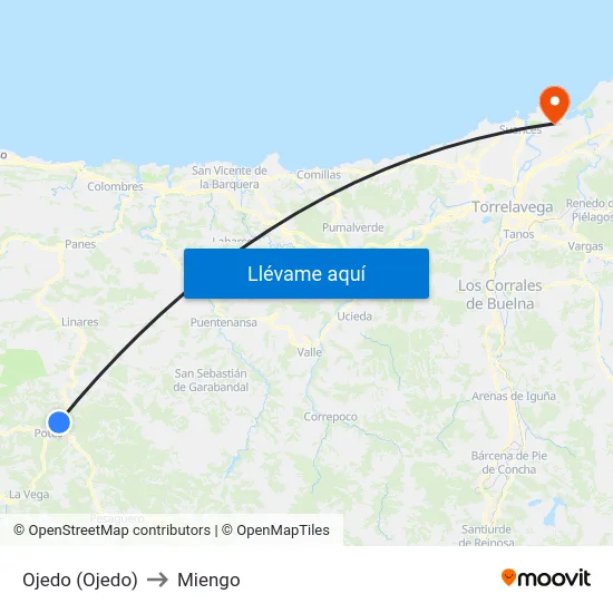 Ojedo (Ojedo) to Miengo map