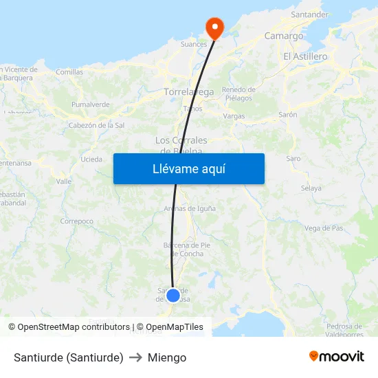 Santiurde (Santiurde) to Miengo map