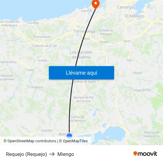 Requejo (Requejo) to Miengo map