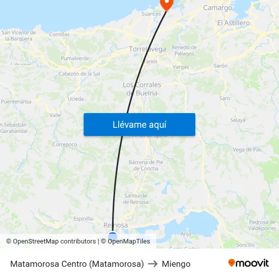 Matamorosa Centro (Matamorosa) to Miengo map