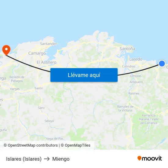 Islares (Islares) to Miengo map