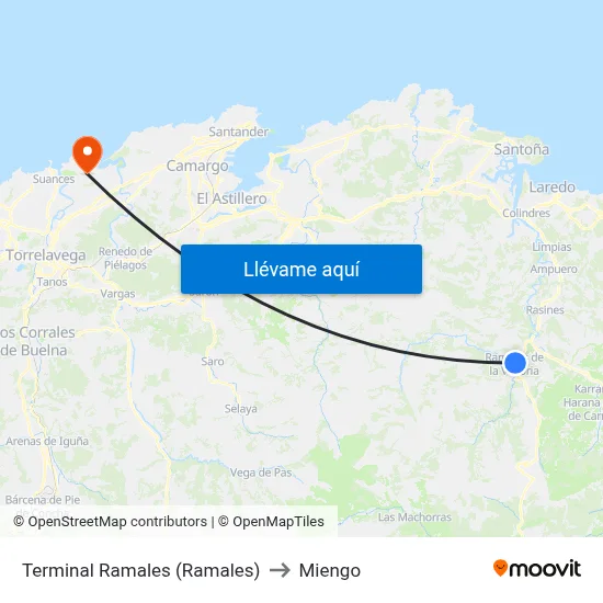 Terminal Ramales (Ramales) to Miengo map