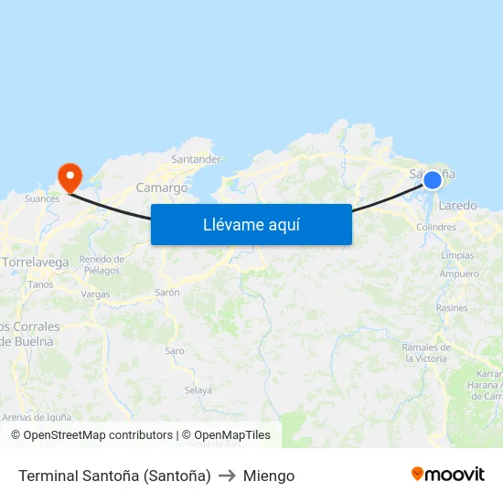 Terminal Santoña (Santoña) to Miengo map