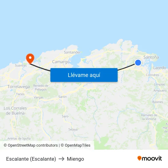 Escalante (Escalante) to Miengo map