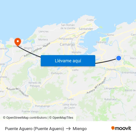 Puente Aguero (Puente Aguero) to Miengo map