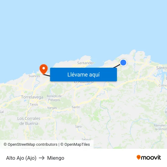 Alto Ajo (Ajo) to Miengo map