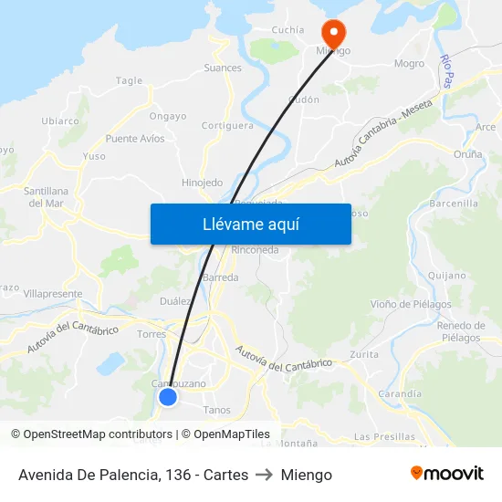 Avenida De Palencia, 136 - Cartes to Miengo map