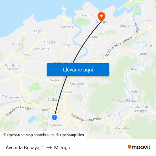 Avenida Besaya, 1 to Miengo map