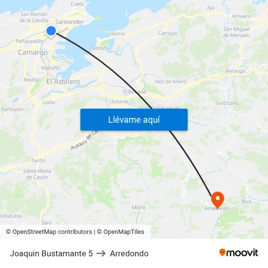 Joaquin Bustamante 5 to Arredondo map