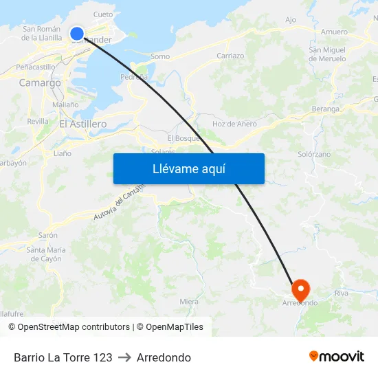 Barrio La Torre 123 to Arredondo map