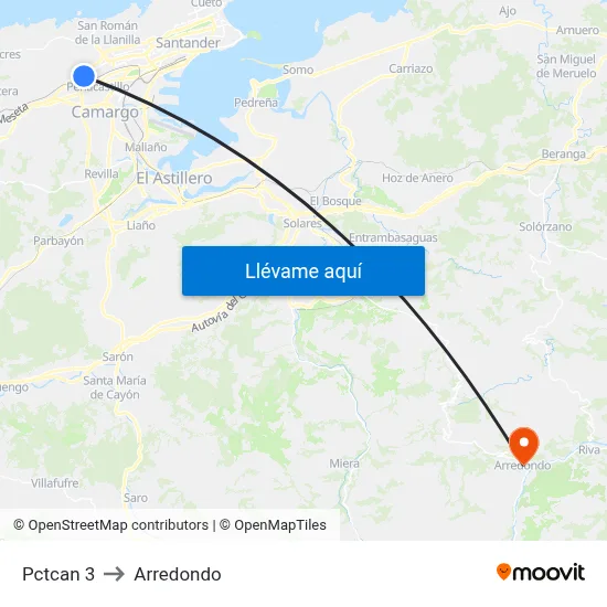 Pctcan 3 to Arredondo map