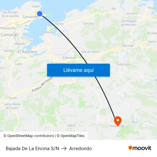 Bajada De La Encina S/N to Arredondo map