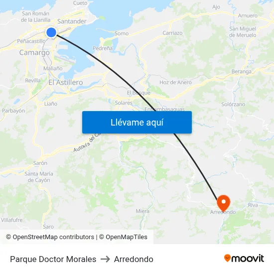 Parque Doctor Morales to Arredondo map