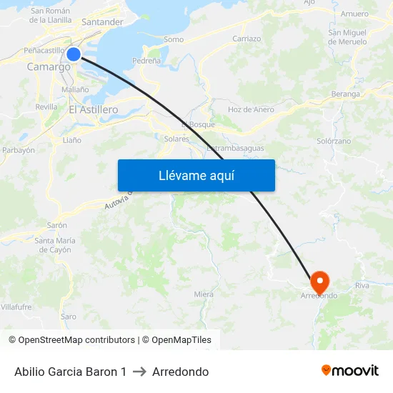 Abilio Garcia Baron 1 to Arredondo map