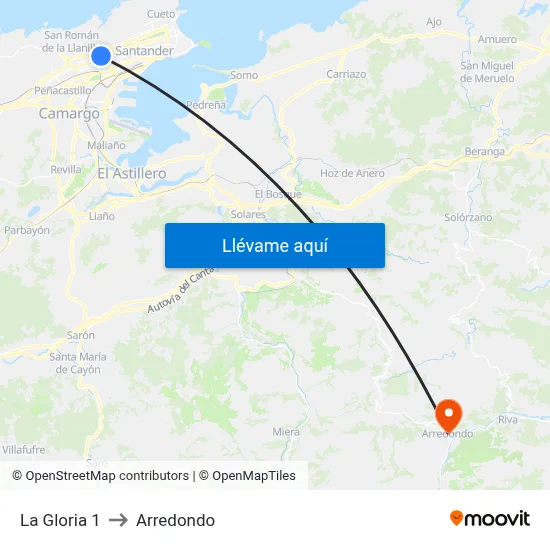 La Gloria 1 to Arredondo map